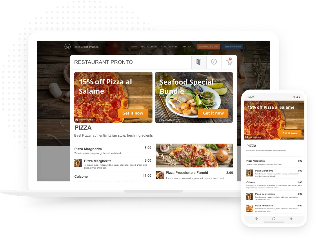 Gerador de cardápio online para sites