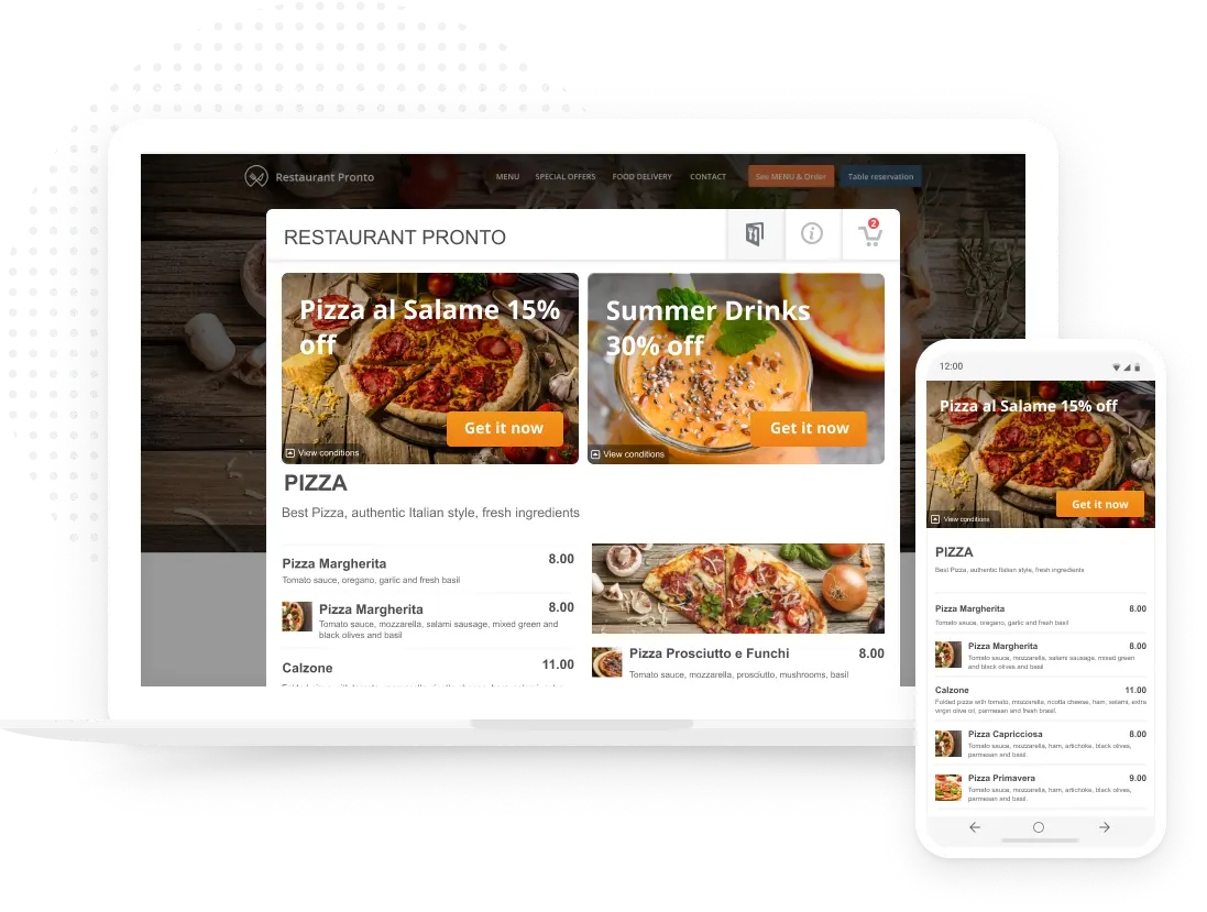 Crear carta online con plantillas de publicidad para restaurantes